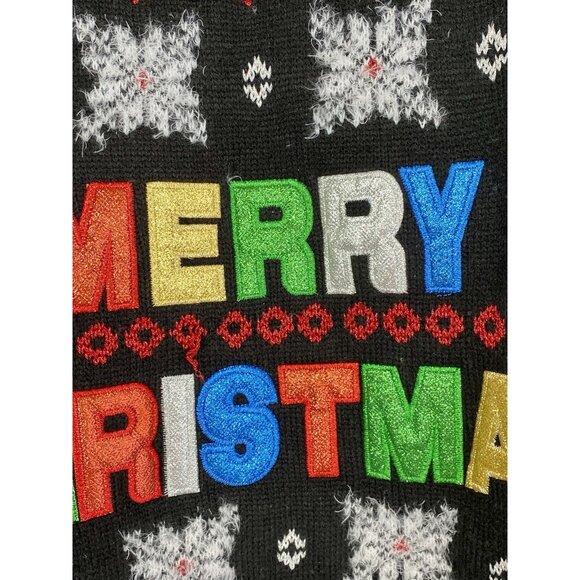 Holiday Time Merry Christmas Pullover Sweater Womens Size XL 16 18 Metallic - Picture 3 of 6